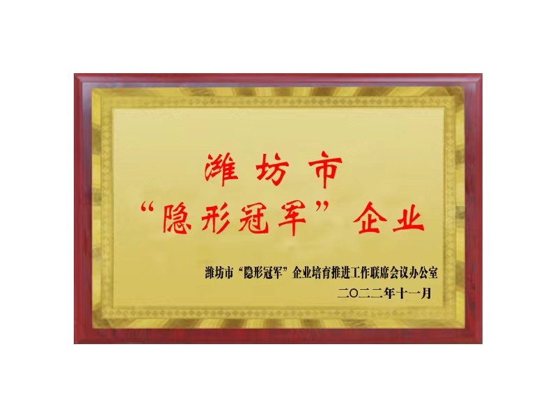 濰坊市“隱形冠軍”企業